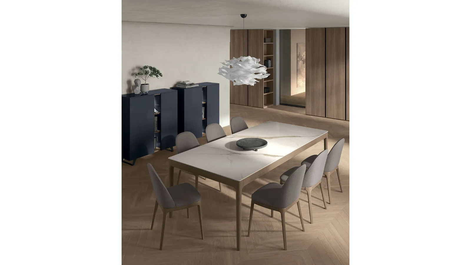 Tavolo Savoy in gres e legno di Tomasella